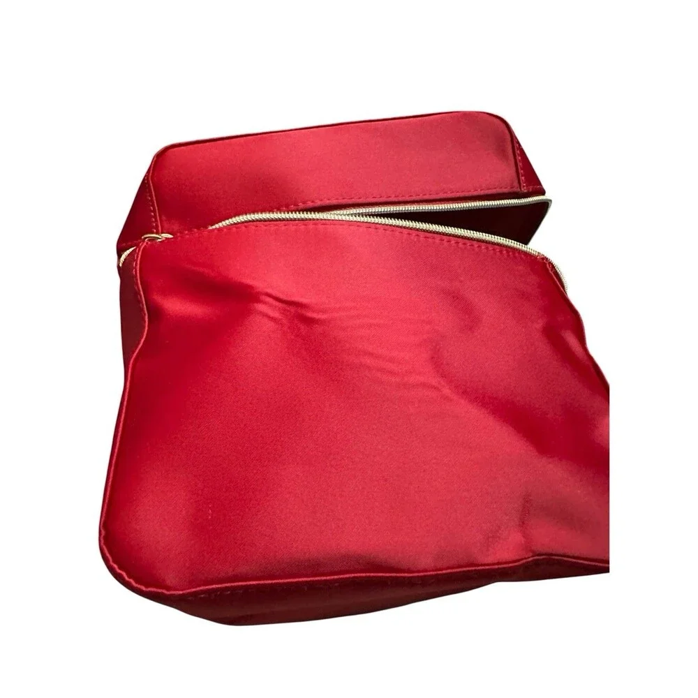 Estée Lauder Red Makeup Bag Cosmetic Case w/ Handle, Zipper Closure NWOT